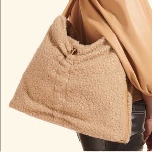 EUC STAUD Felix Sherpa Faux Fur Tote Bag In Doe/Beige